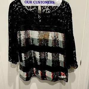 BCBGMAXAZRIA Sequin top